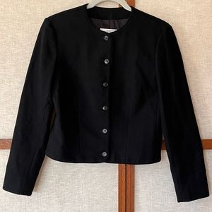 Pendleton Vintage Cropped Navy 100% Virgin Wool Lined Blazer